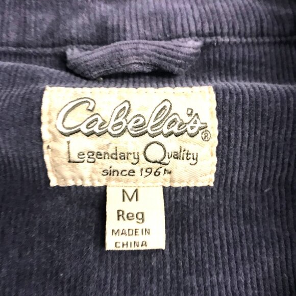CABELAS Chore Trucker Jacket Cotton Corduroy Blue Gray Zip Womens M - Picture 3 of 9
